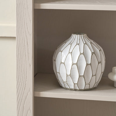 Stanton Oak and Parchment Wood Shelf Unit