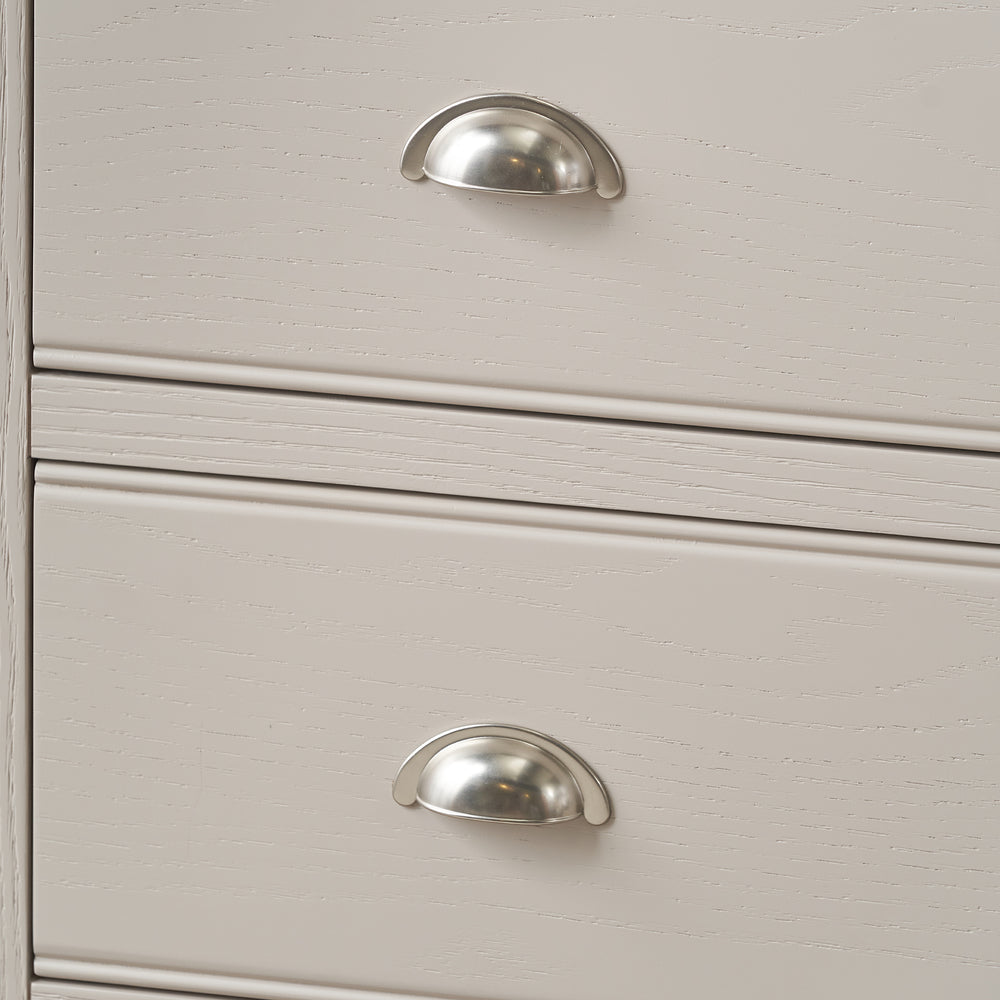 Stanton Oak and Parchment Wood 5 Drawer Unit
