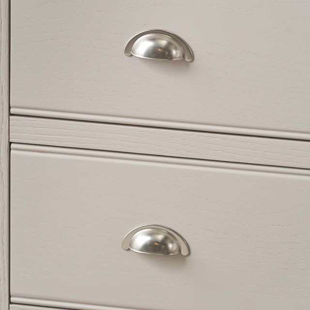 Stanton Oak and Parchment Wood 5 Drawer Unit