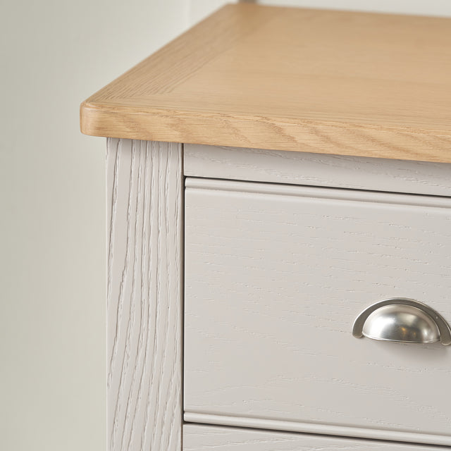 Stanton Oak and Parchment Wood 5 Drawer Unit