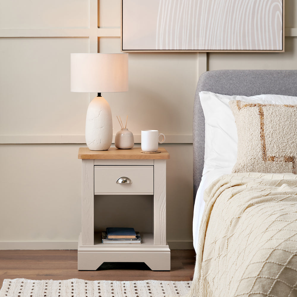 Stanton Oak and Parchment Wood 1 Drawer Unit