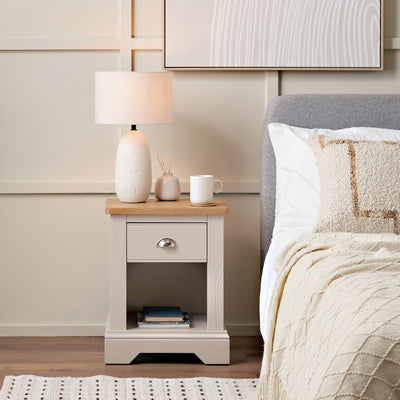 Stanton Oak and Parchment Wood 1 Drawer Unit