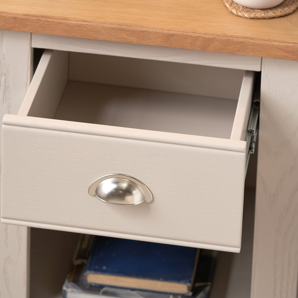 Stanton Oak and Parchment Wood Bedside Table Set Of 2