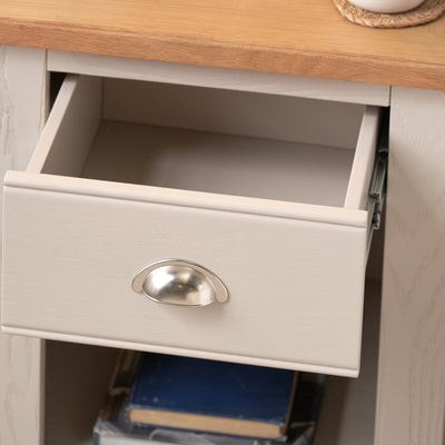 Stanton Oak and Parchment Wood Bedside Table Set Of 2