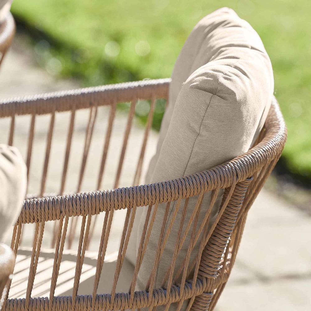 Oia Natural Woven Outdoor 4 Seater Dining Set