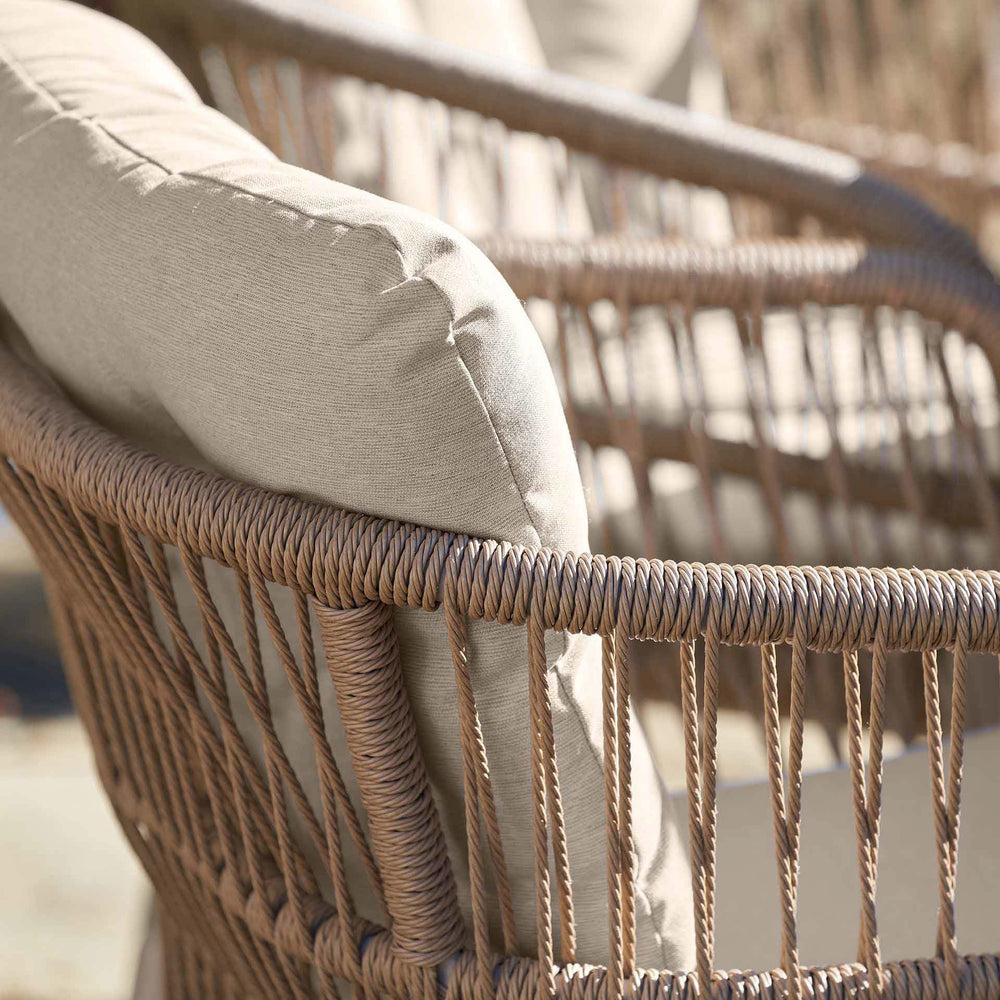 Oia Natural Woven Outdoor 4 Seater Dining Set