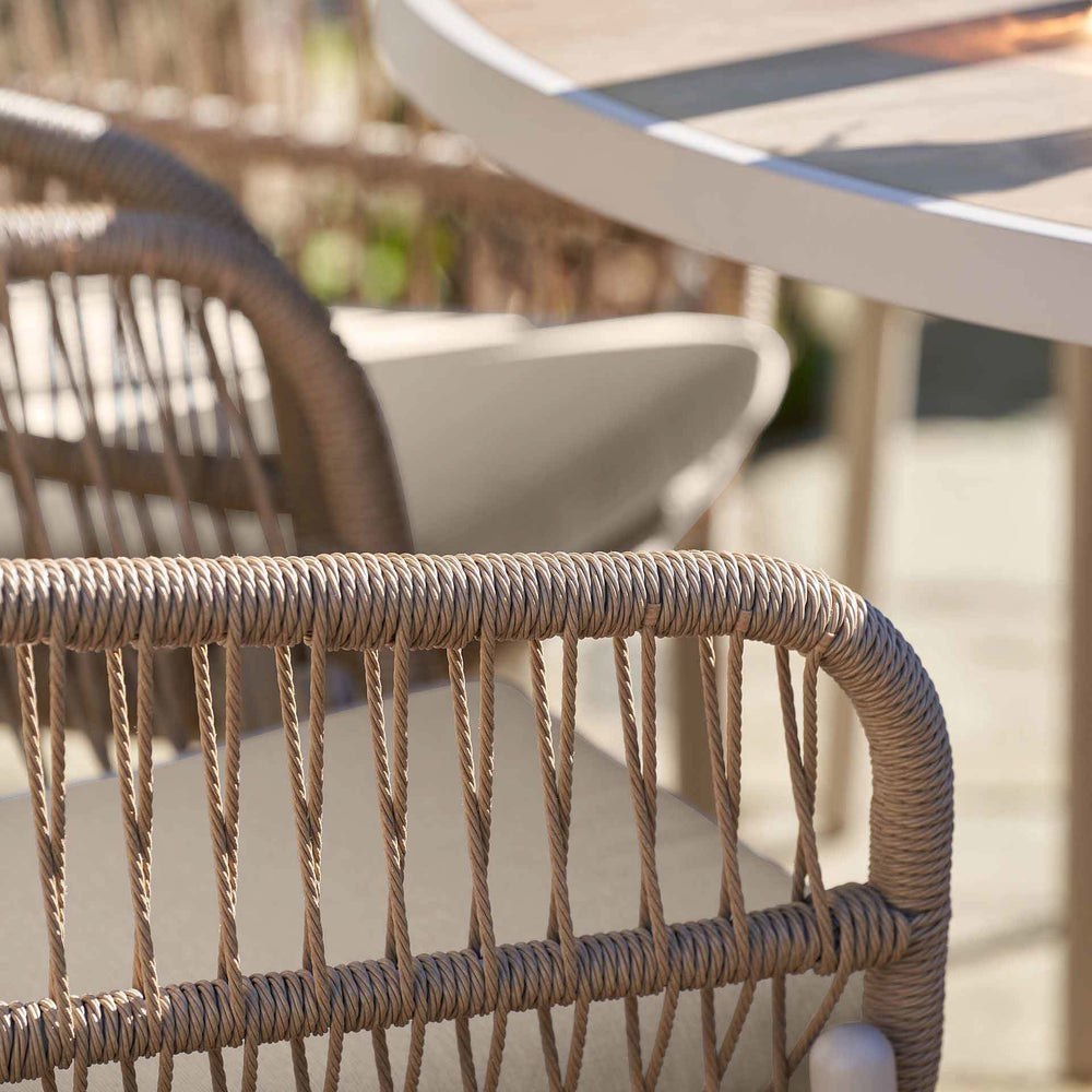Oia Natural Woven Outdoor 4 Seater Dining Set