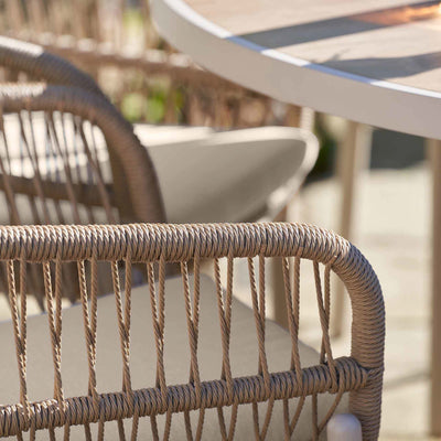 Oia Natural Woven Outdoor 4 Seater Dining Set