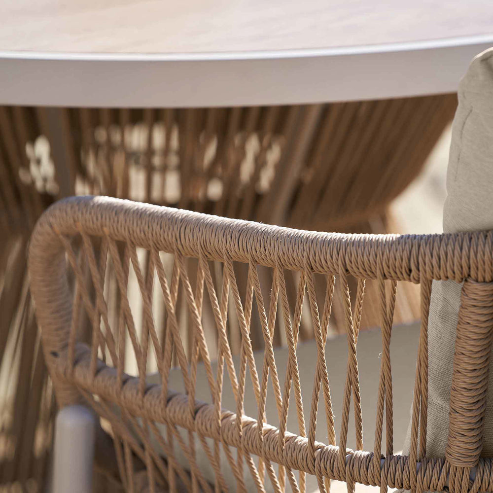 Oia Natural Woven Outdoor 4 Seater Dining Set