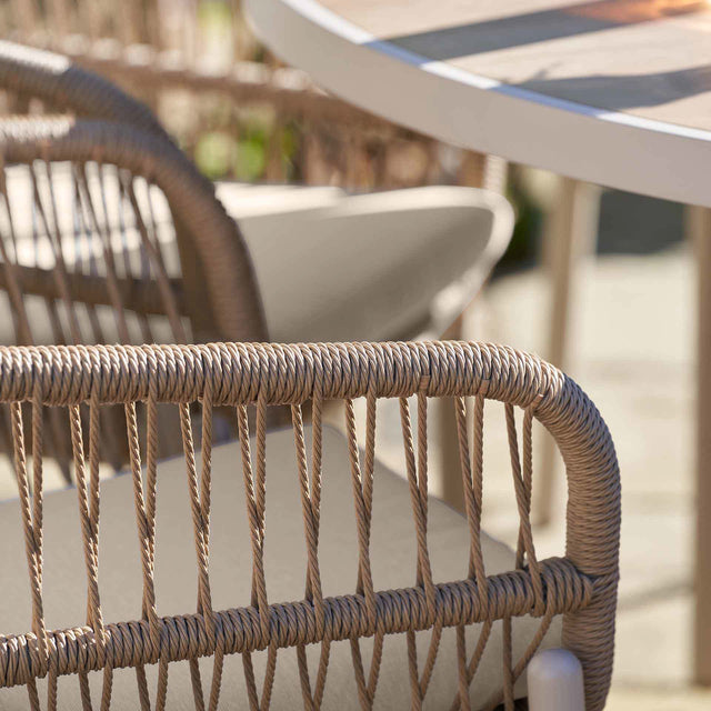 Oia Natural Woven Outdoor 6 Seater Dining Set