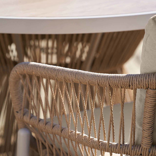 Oia Natural Woven Outdoor 6 Seater Dining Set