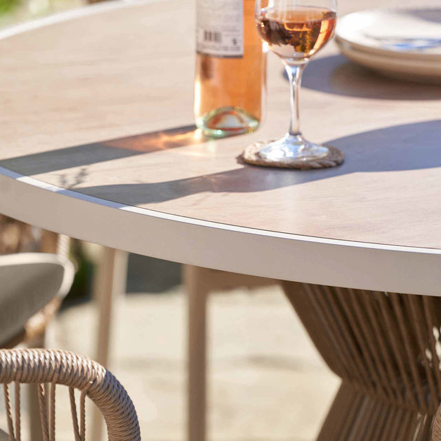 Oia Natural Woven Outdoor 6 Seater Dining Set