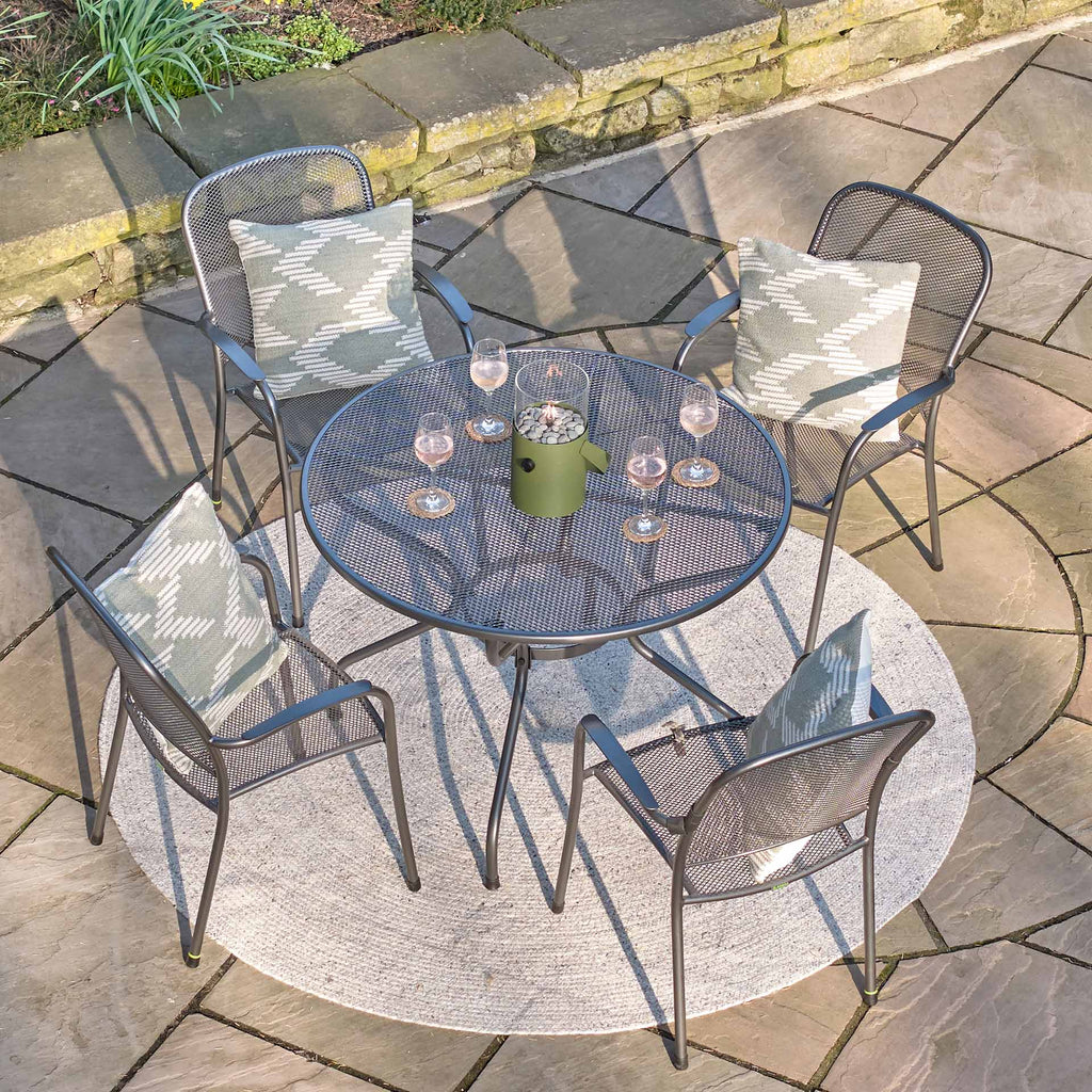 Carlo Grey 4 Seater Outdoor Dining Set | Outdoor