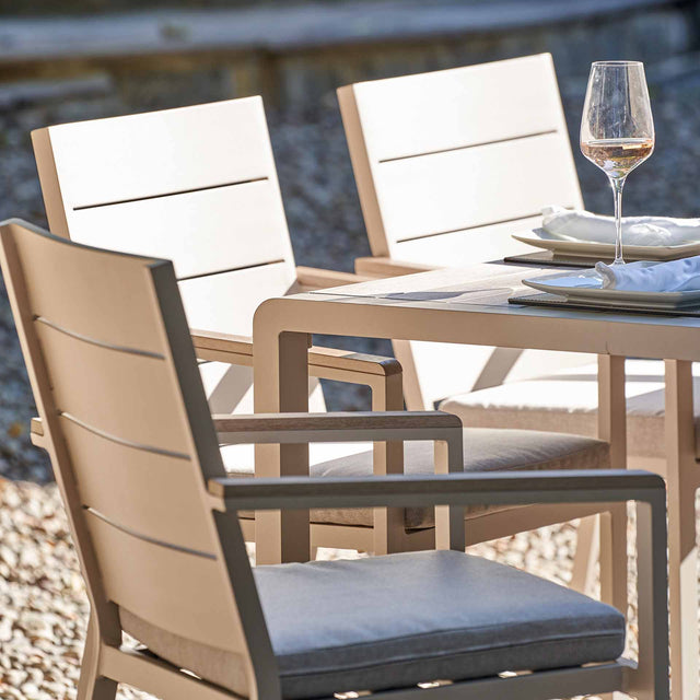 Amari Latte 6 Seater Outdoor Dining Set