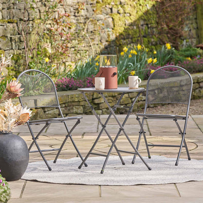 Café Latte Grey Outdoor Folding Bistro Set