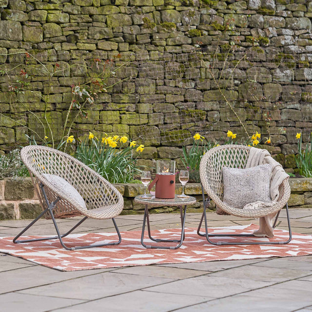 Tobs Grey Foldable Garden Chair Set