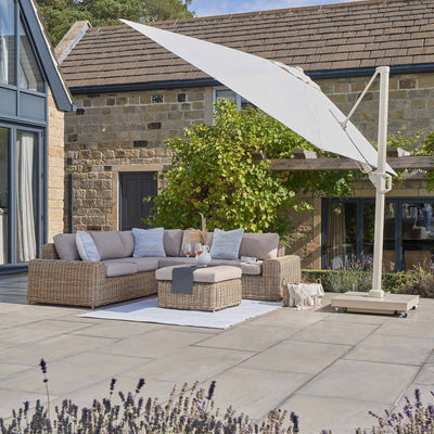 Platinum Challenger Champagne and Sandstone 3m Square Parasol
