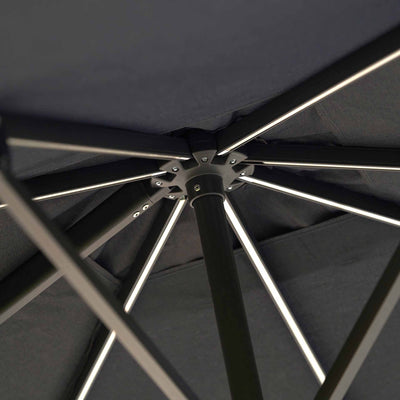 Platinum Glow Challenger Premium Faded Black 3m Square Parasol