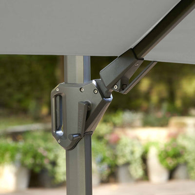 Platinum Glow Challenger Premium Manhattan Grey 3m Square Parasol