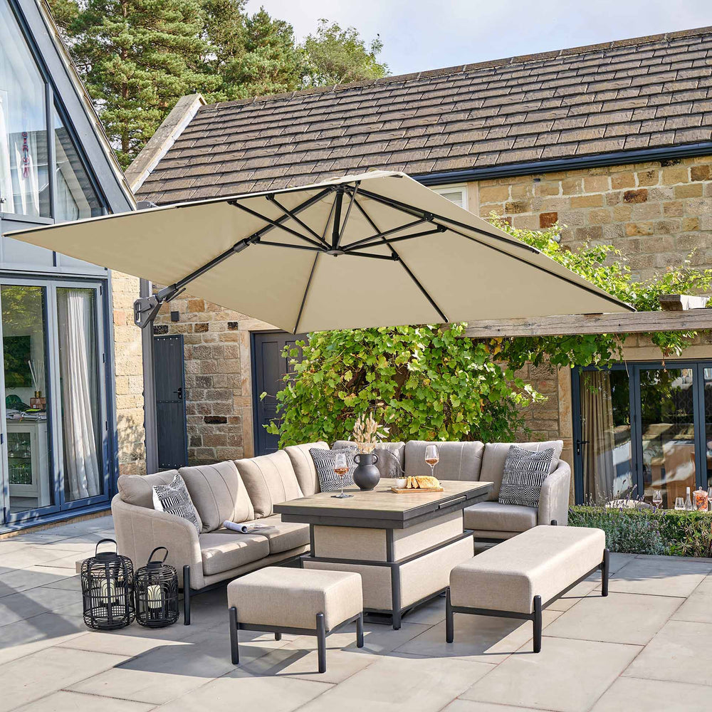 Platinum Challenger Premium Champagne 3m Square Parasol