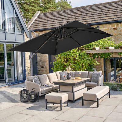 Platinum Challenger Premium Faded Black 3m Square Parasol