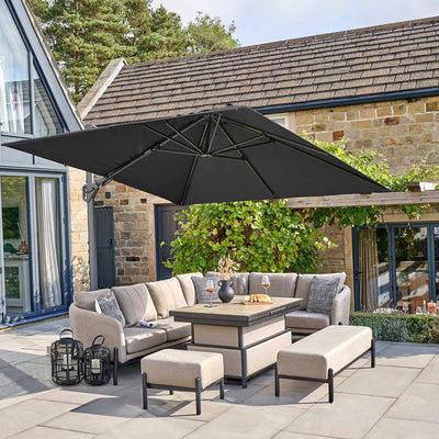 Platinum Challenger Premium Faded Black 3m Square Parasol