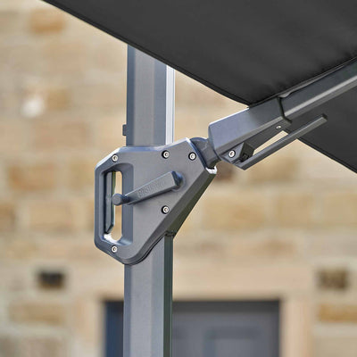 Platinum Challenger Premium Faded Black 3m Square Parasol