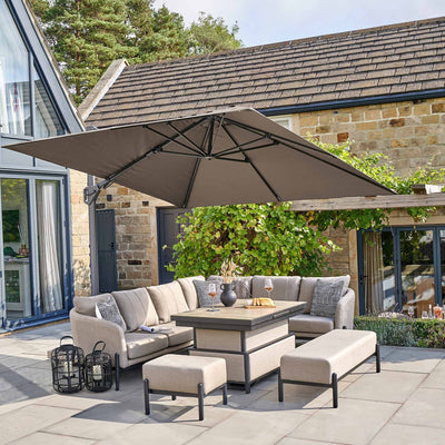 Platinum Challenger Premium Havana Taupe 3m Square Parasol