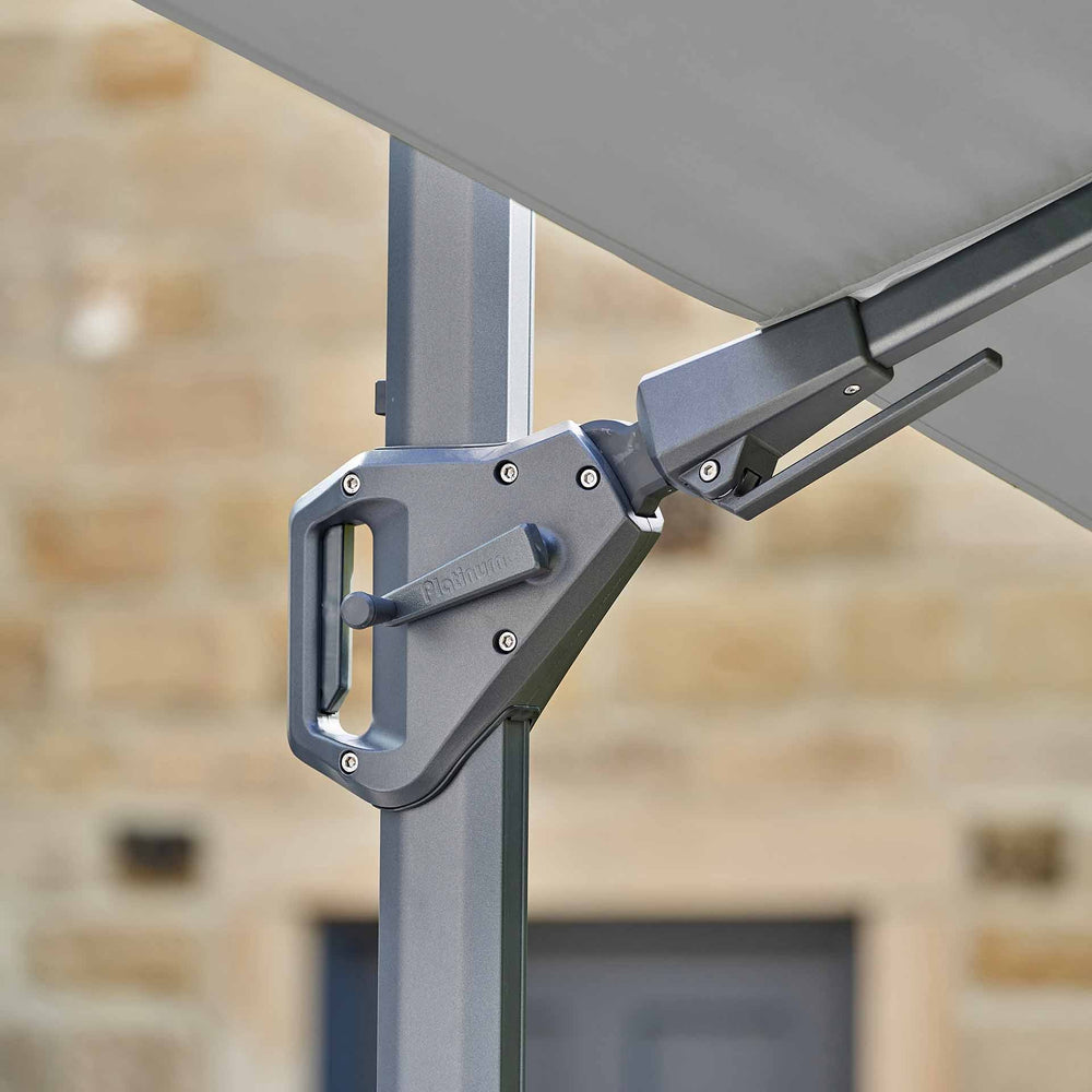 Platinum Challenger Premium Manhattan Grey 3m Square Parasol