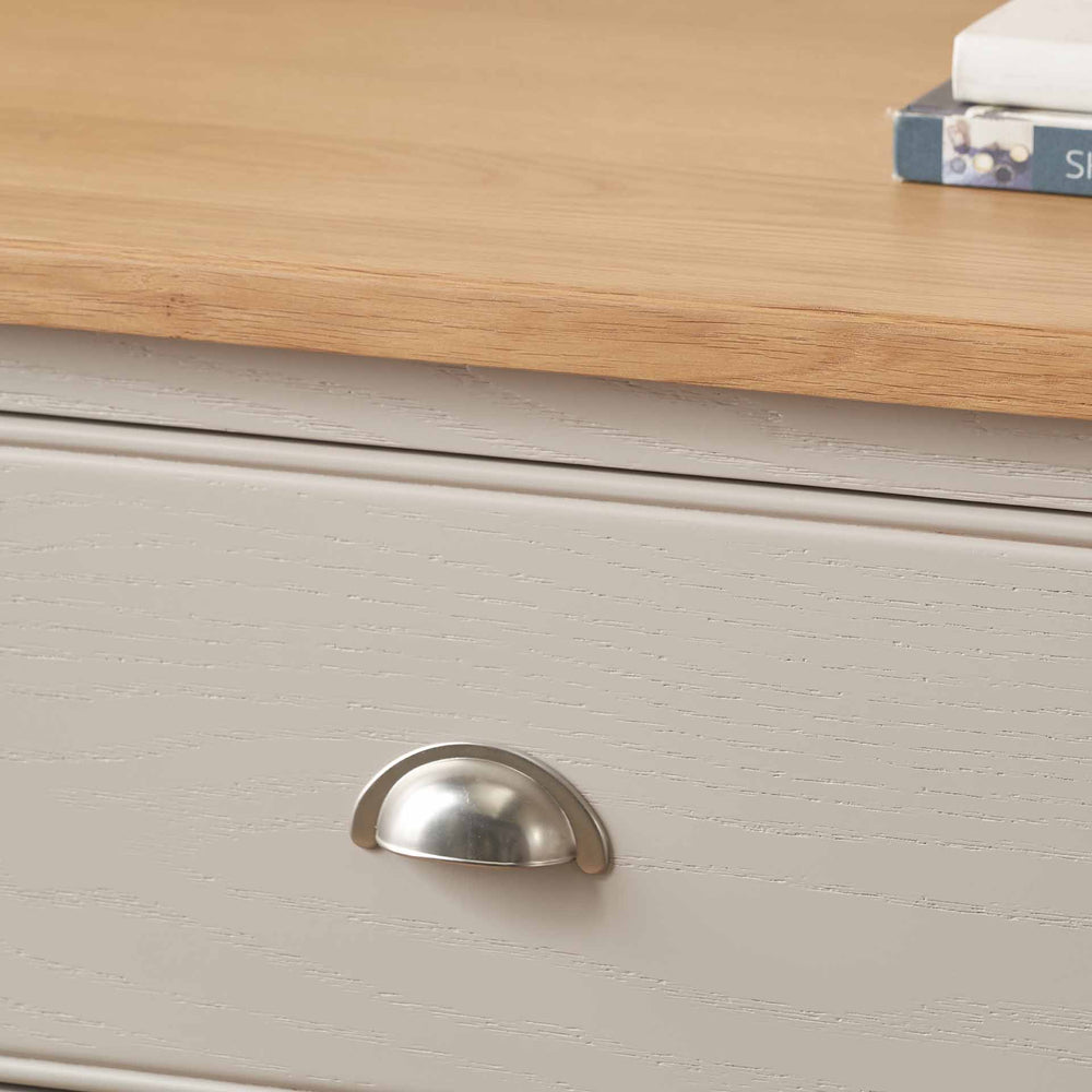 Stanton Oak and Parchment Wood Living Room Furniture Set