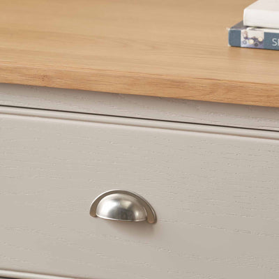 Stanton Oak and Parchment Wood Living Room Furniture Set