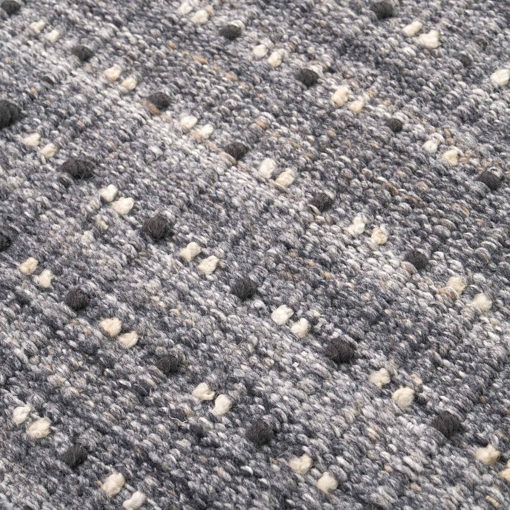 Indoor Outdoor Grey Double Stitch Design Rug Large