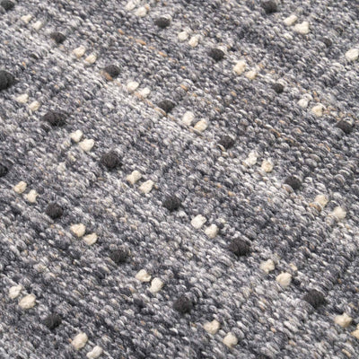 Indoor Outdoor Grey Double Stitch Design Rug Large