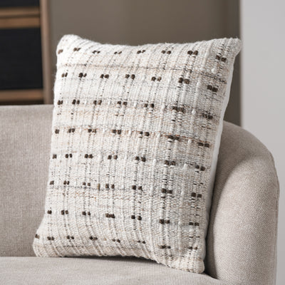 Indoor Outdoor Natural Double Stitch Design Scatter Cushion