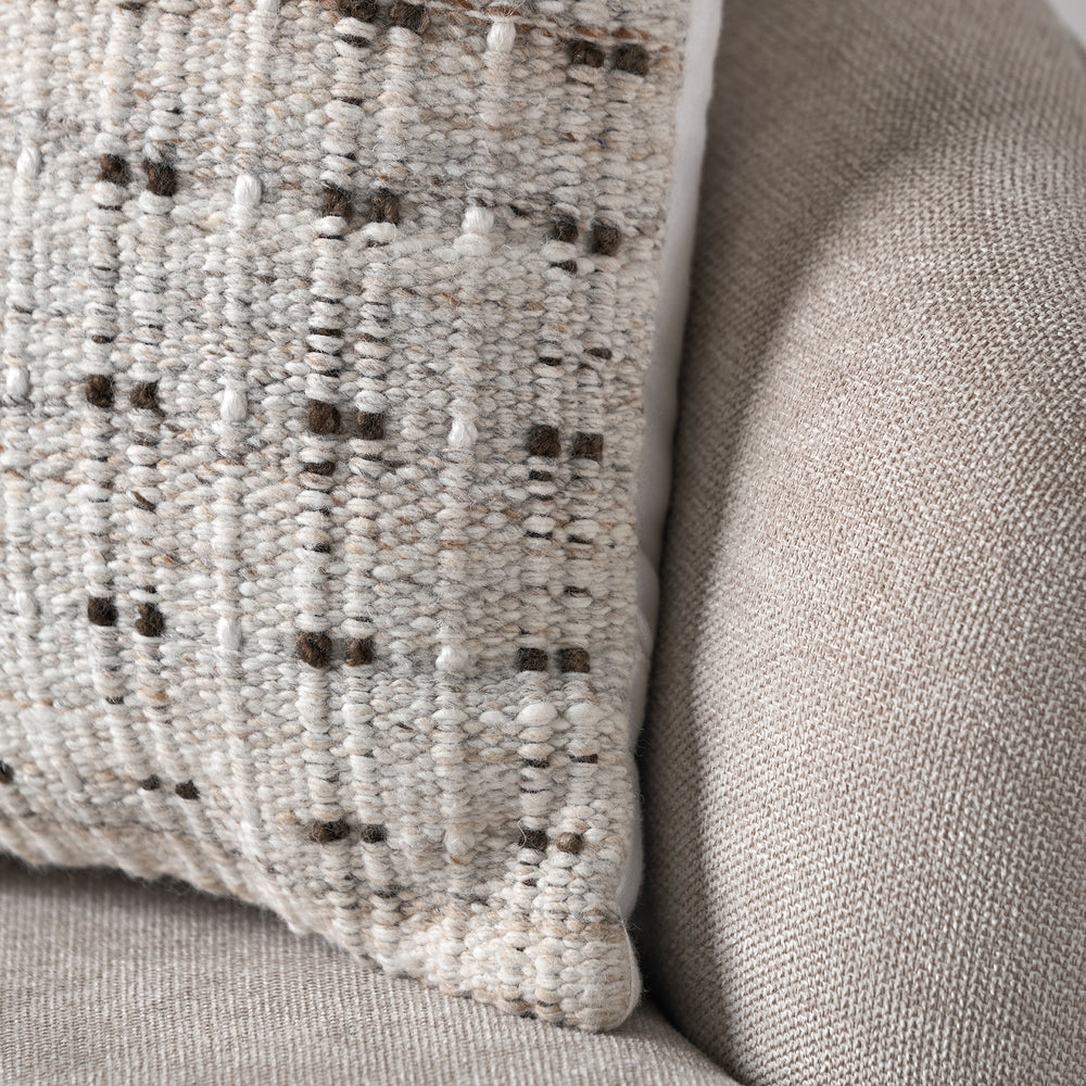Indoor Outdoor Natural Double Stitch Design Scatter Cushion