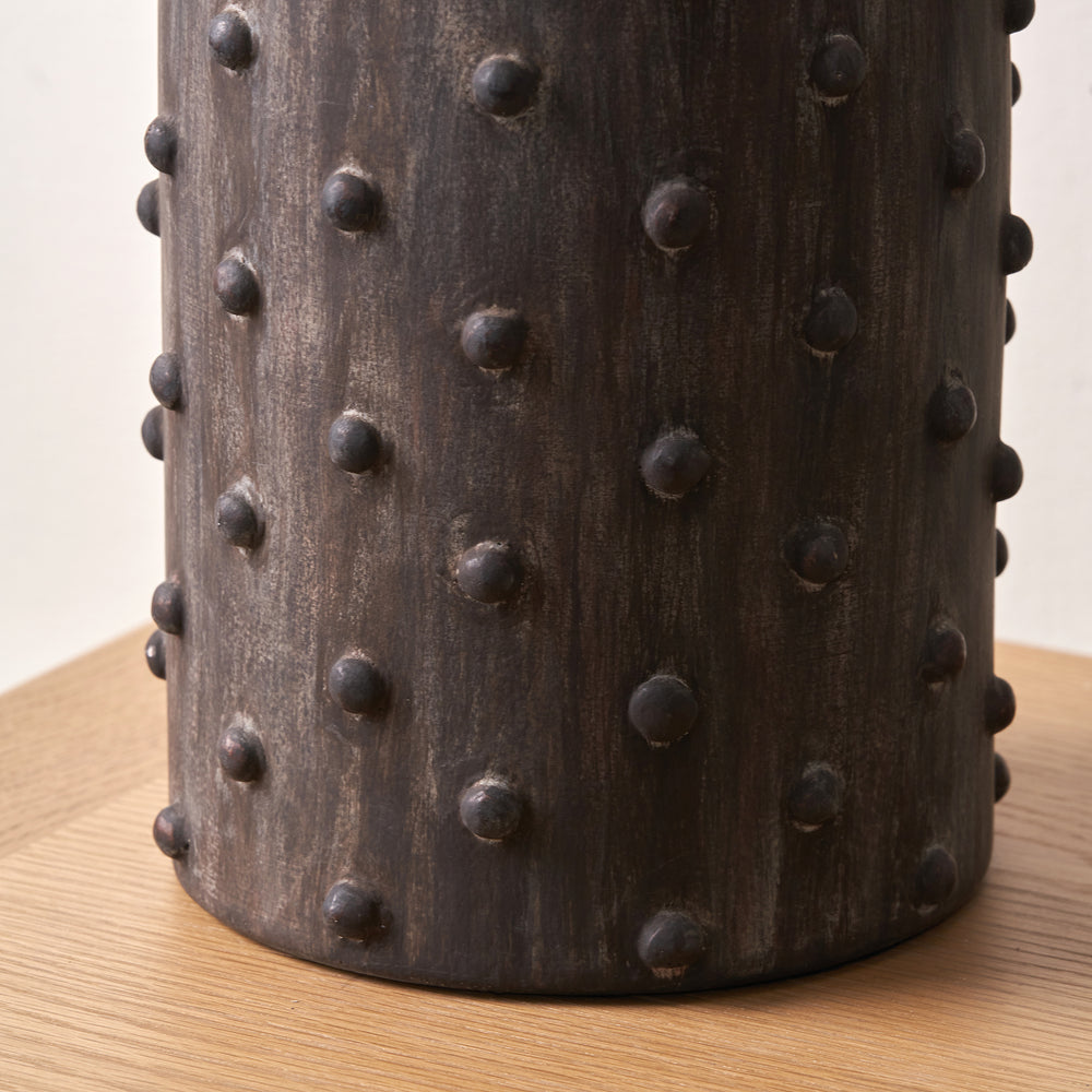 Kiara Grey Textured Dot Stoneware Table Lamp Base