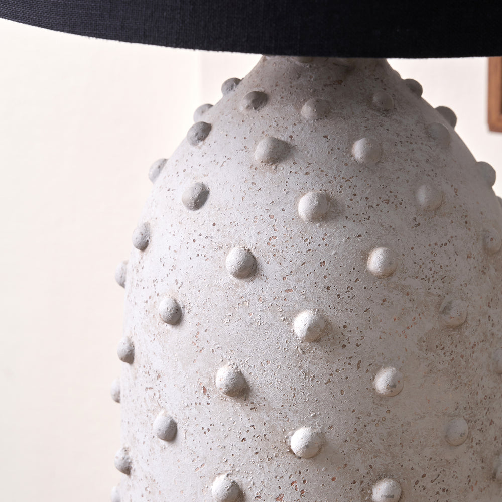 Kiara Light Grey Textured Dot Stoneware Table Lamp Base