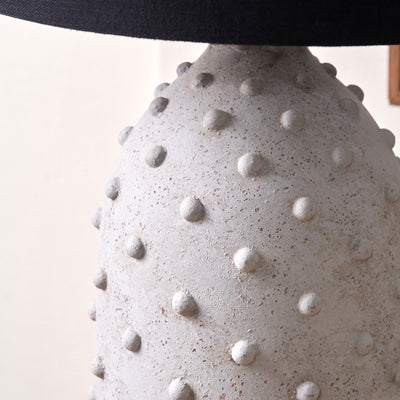 Kiara Light Grey Textured Dot Stoneware Table Lamp Base