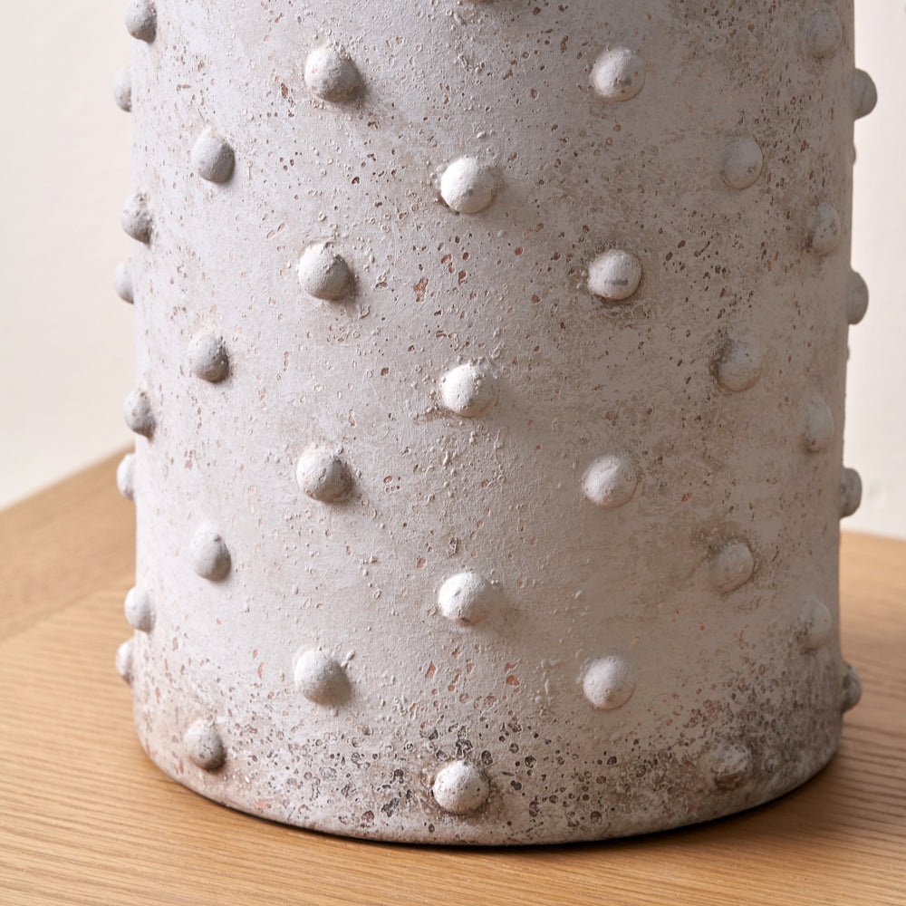 Kiara Light Grey Textured Dot Stoneware Table Lamp Base