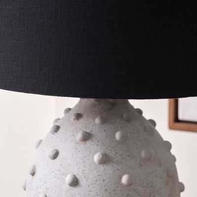 Kiara Light Grey Textured Dot Stoneware Table Lamp Base