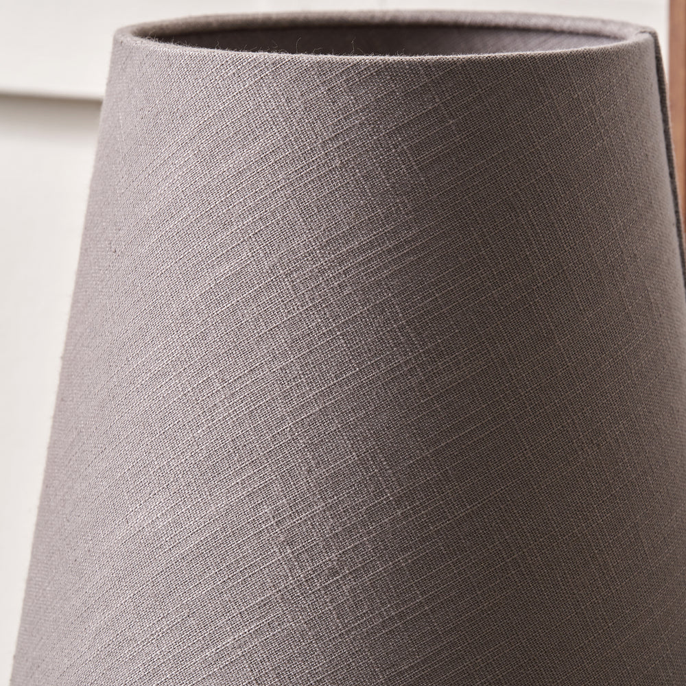 Hazel Clear Glass and Grey Lampshade Table Lamp