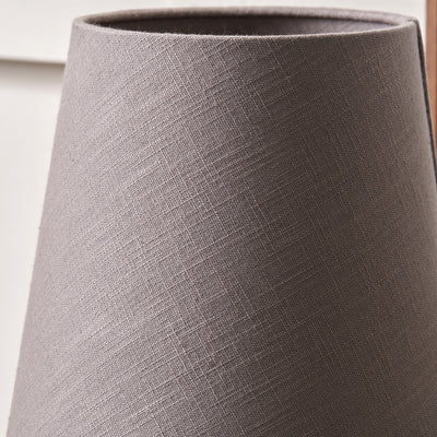 Hazel Clear Glass and Grey Lampshade Table Lamp
