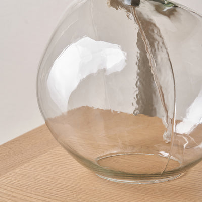 Hazel Clear Glass and Grey Lampshade Table Lamp