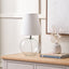 Hazel Clear Glass and White Lampshade Table Lamp