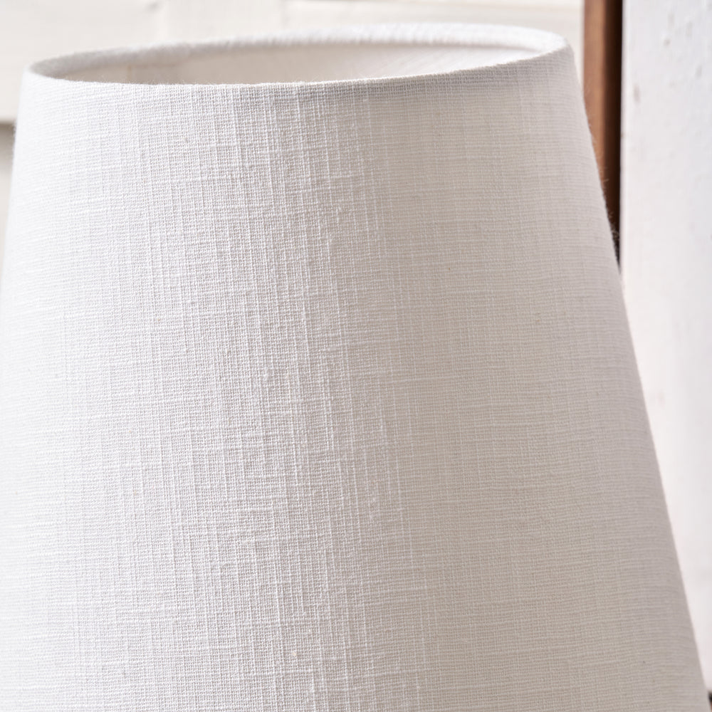 Hazel Clear Glass and White Lampshade Table Lamp