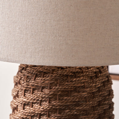 Jose Brown Wash Woven Seagrass Table Lamp