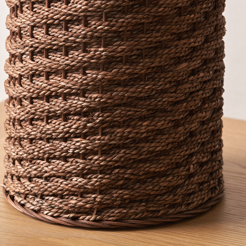 Jose Brown Wash Woven Seagrass Table Lamp