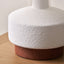 Eli White and Wood Effect Textured Ceramic Table Lamp