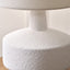 Eli White and Wood Effect Textured Ceramic Table Lamp