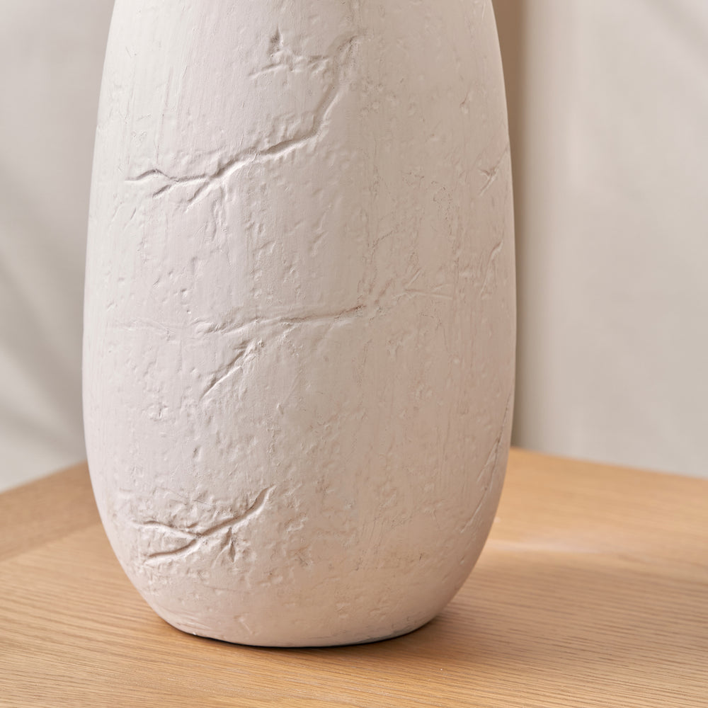 Avery White Vintage Textured Ceramic Table Lamp